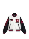 Tommy Hilfiger Leather Wool College Bomber Jacket In Multi