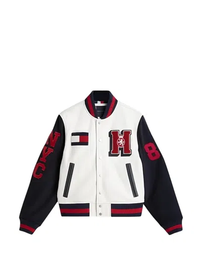 TOMMY HILFIGER LOGO-APPLIQUÉ LEATHER JACKET
