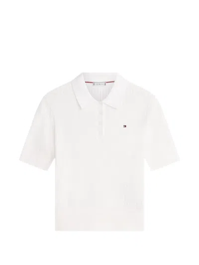 Tommy Hilfiger Logo-detail Polo Shirt In White