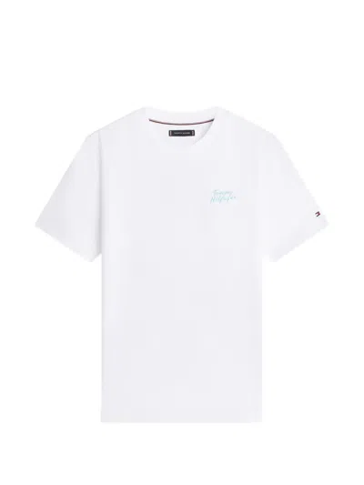 Tommy Hilfiger T-shirt Mit Logo-detail In White