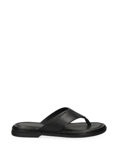 Tommy Hilfiger Logo-embossed Flip-flop Sandals In Black