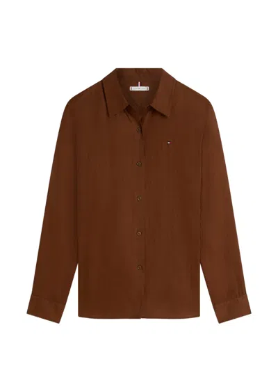 Tommy Hilfiger Logo-embroidered Button-down Shirt In Animal Print