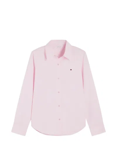 Tommy Hilfiger Logo-embroidered Button-down Shirt In Pink