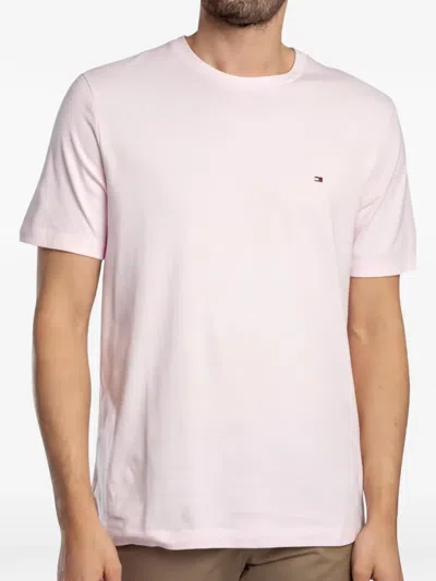 Tommy Hilfiger Logo-embroidered Crew-neck T-shirt In Pink