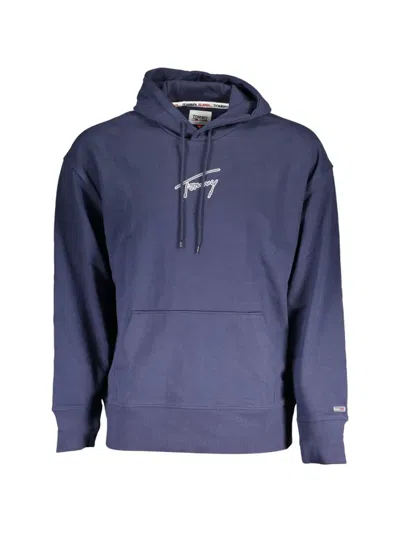 Tommy Hilfiger Logo-embroidered Hoodie In Blue