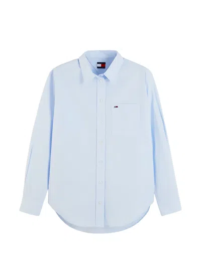 Tommy Hilfiger Tommy Jeans Relaxed Fit Poplin Shirt In Blue