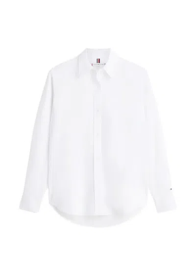 Tommy Hilfiger Logo-embroidered Shirt In White