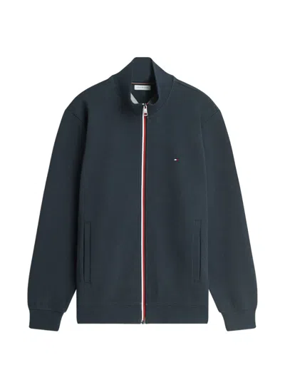 Tommy Hilfiger Logo-embroidered Zip-up Track Jacket In Blue