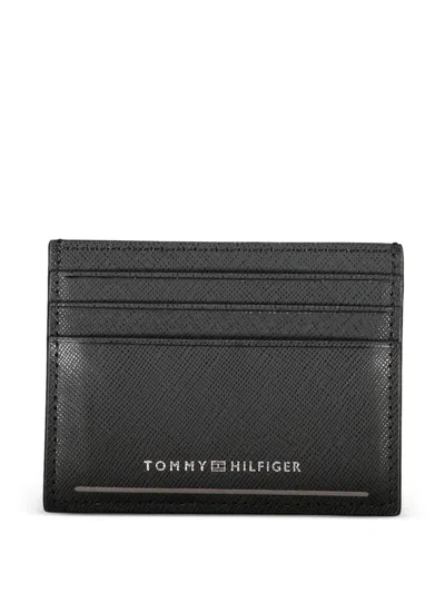 Tommy Hilfiger Logo-lettering Leather Cardholder In Orange