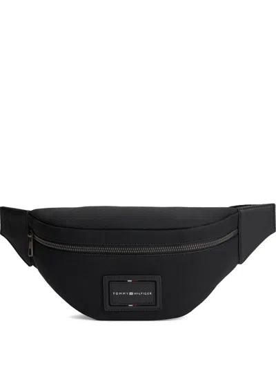 Tommy Hilfiger Logo-patch Belt Bag In Black