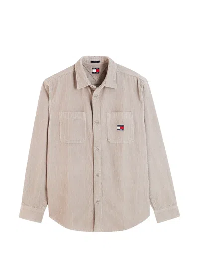 Tommy Hilfiger Logo-patch Corduroy Shirt In Pink