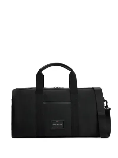 Tommy Hilfiger Logo-patch Holdall Bag In Black