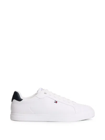 Tommy Hilfiger Logo-patch Lace-up Sneakers In White