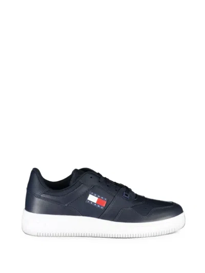 Tommy Hilfiger Logo-patch Leather Sneakers In Multi
