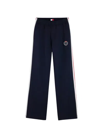 Tommy Hilfiger Logo-patch Side-stripe Track Pants In Black