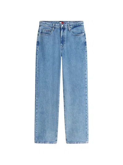 Tommy Hilfiger Logo-patch Straight-leg Jeans In Blue