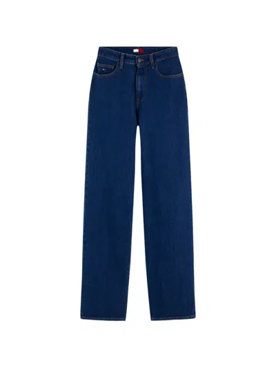 Tommy Hilfiger Logo-patch Straight-leg Jeans In Blue