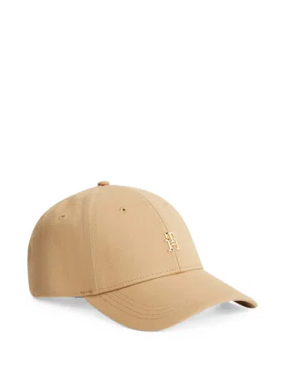 Tommy Hilfiger Logo-plaque Baseball Cap In Brown