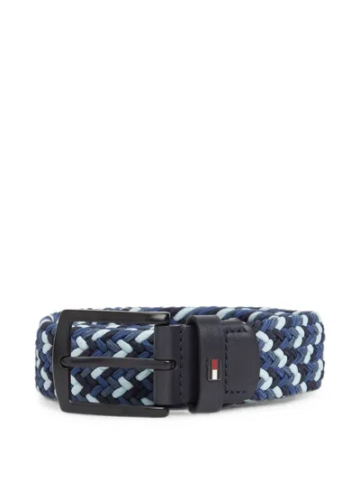 Tommy Hilfiger Logo-plaque Buckle-fastening Belt In Blue