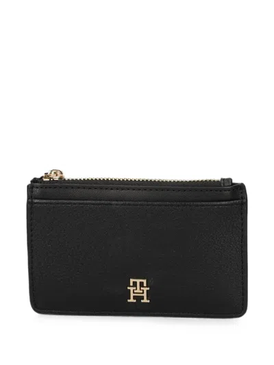 Tommy Hilfiger Logo-plaque Card Holder In Black