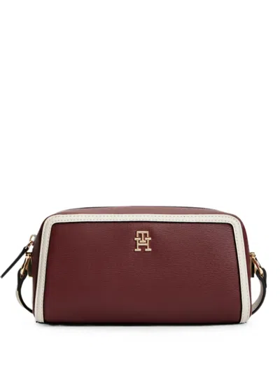 Tommy Hilfiger Logo-plaque Cross Body Bag In Burgundy