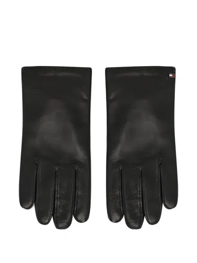 Tommy Hilfiger Logo-plaque Gloves In Black