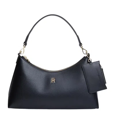 Tommy Hilfiger Logo-plaque Shoulder Bag In Black
