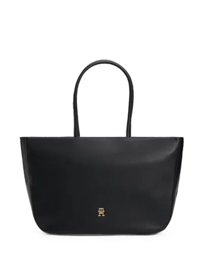Tommy Hilfiger Logo-plaque Tote Bag In Black