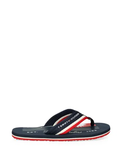 Tommy Hilfiger Logo-print Flip-flops In Blue