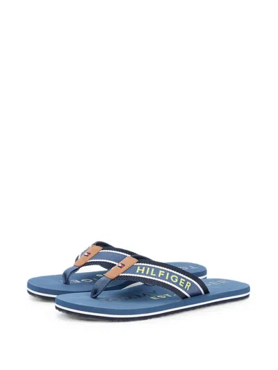 Tommy Hilfiger Logo-print Flip-flops In Blue