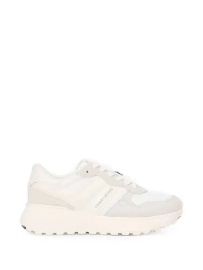 Tommy Hilfiger Logo-print Panelled Sneakers In Neutral