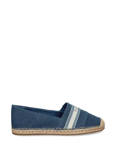 Tommy Hilfiger Logo-tape Denim Espadrilles In Blue