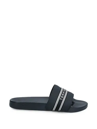 Tommy Hilfiger Logo-tape Webbing Slides In Blue