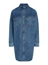 Tommy Hilfiger Long Denim Shirt Dress In Dark Wash