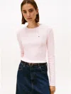 Tommy Hilfiger Pink Long Sleve T-shirt With Logo. In Pink