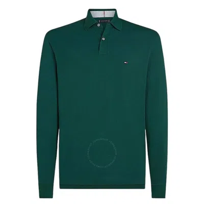 Tommy Hilfiger Long Sleeve 1985 Cotton Polo Shirt In Green