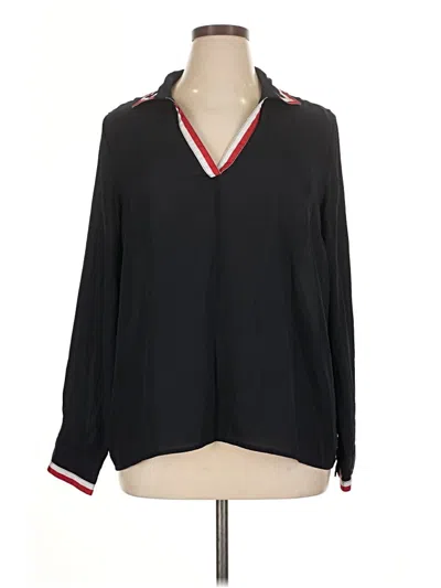 Pre-owned Tommy Hilfiger Long Sleeve Blouse In Black