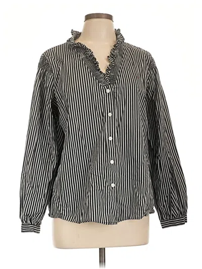 Pre-owned Tommy Hilfiger Long Sleeve Blouse In Black