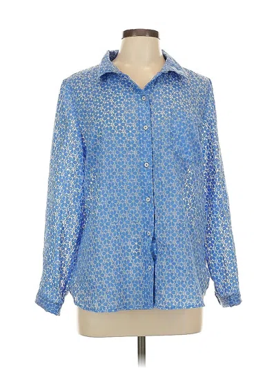 Pre-owned Tommy Hilfiger Long Sleeve Blouse In Blue