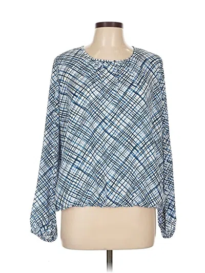 Pre-owned Tommy Hilfiger Long Sleeve Blouse In Blue