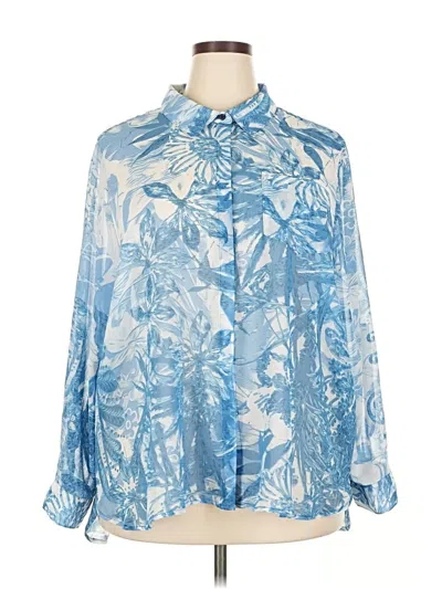 Pre-owned Tommy Hilfiger Long Sleeve Blouse In Blue