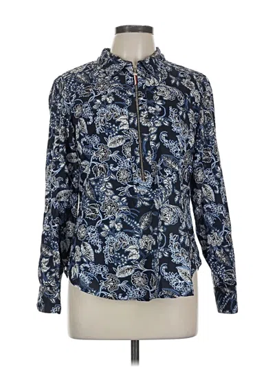 Pre-owned Tommy Hilfiger Long Sleeve Blouse In Blue