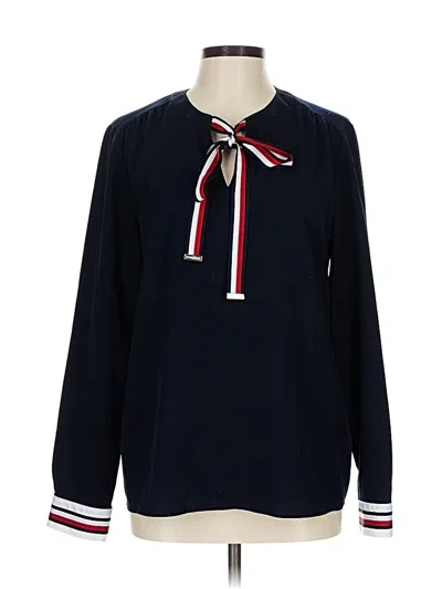 Pre-owned Tommy Hilfiger Long Sleeve Blouse In Blue