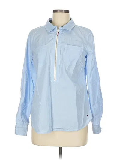 Pre-owned Tommy Hilfiger Long Sleeve Blouse In Blue