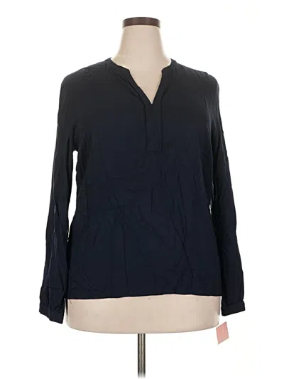 Pre-owned Tommy Hilfiger Long Sleeve Blouse In Blue