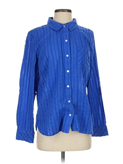 Pre-owned Tommy Hilfiger Long Sleeve Blouse In Blue