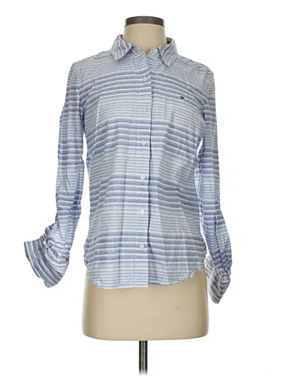 Pre-owned Tommy Hilfiger Long Sleeve Blouse In Blue