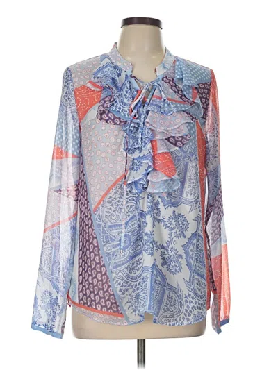 Pre-owned Tommy Hilfiger Long Sleeve Blouse In Blue