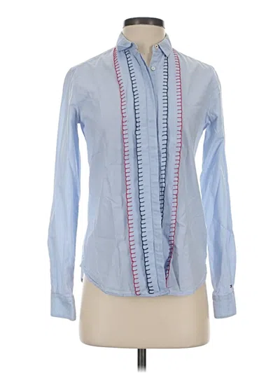 Pre-owned Tommy Hilfiger Long Sleeve Blouse In Blue
