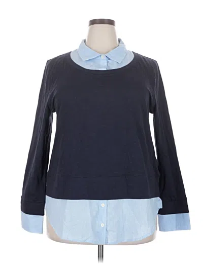 Tommy Hilfiger Long Sleeve Blouse In Blue